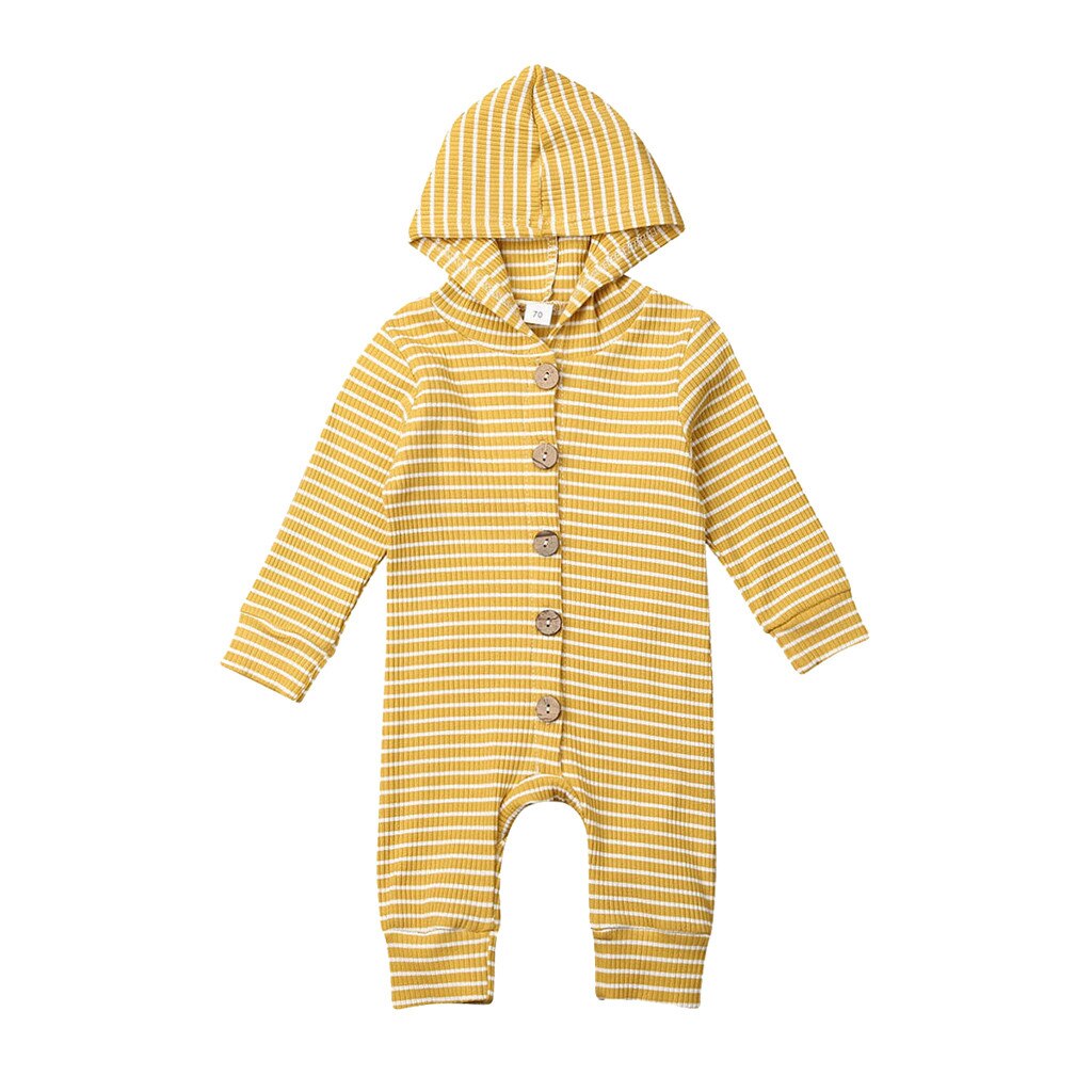 Lonsant 2019 novo babes roupas recém-nascidos de uma peça com capuz macacão manga comprida primavera bebê meninas meninos ternos do corpo macacão n30: YELLOW / 6 m