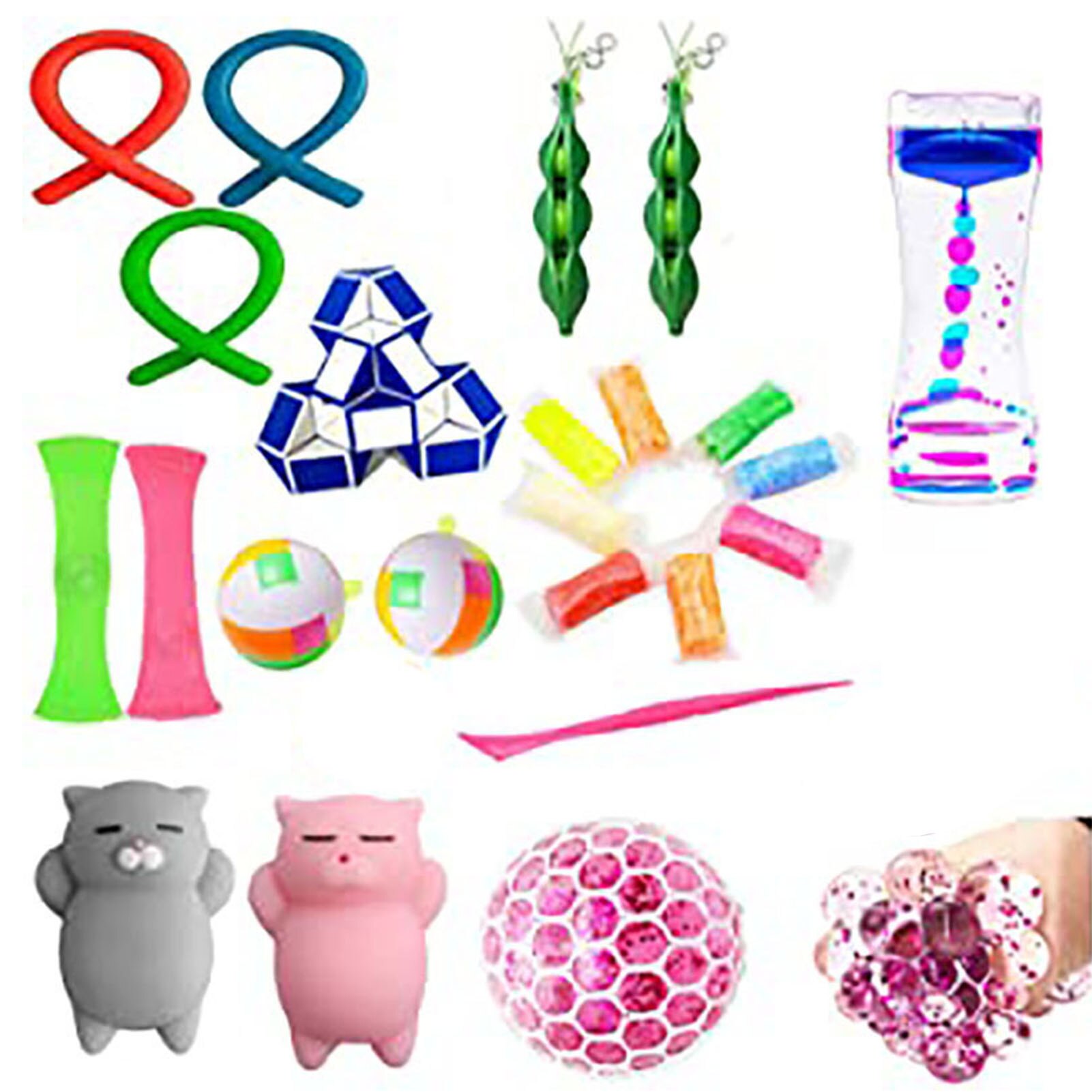 22 pacote de brinquedo sensorial fidget conjunto de alívio do estresse brinquedos para crianças adultos brinquedo sensorial fidget conjunto de brinquedo sensorial aliviar o estresse: 10