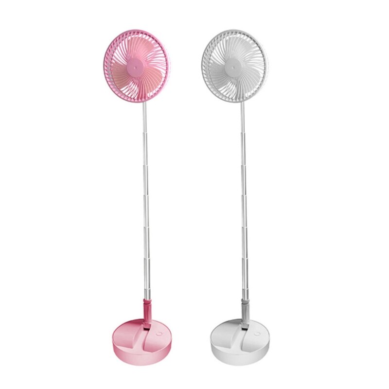 Desk Table Oscillating Fan Portable Folding Telescopic USB Powered Adjustable Height Pedestal Fans 77UB