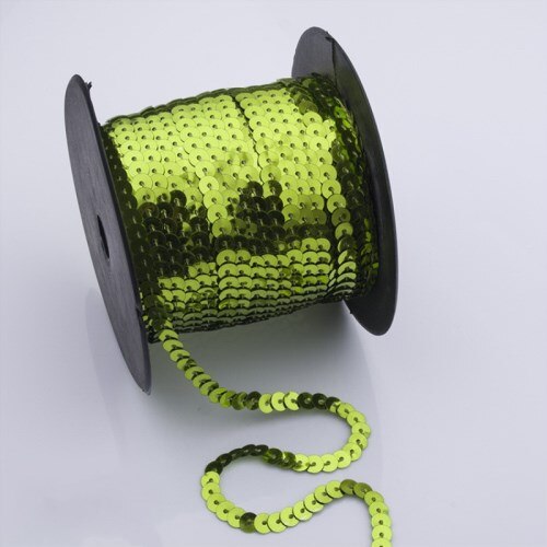 6mm lâche rond plat Sequin sur garniture couture Paillettes Paillettes ruban cordes pour vêtement accessoire bricolage artisanat Art décoration 5 yard: Light green