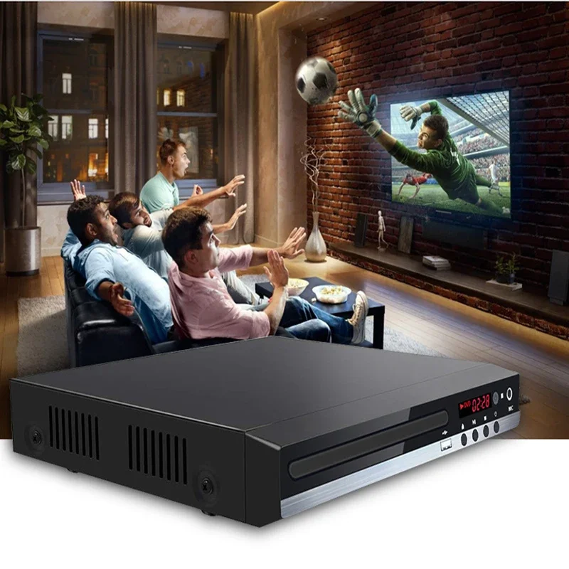 Dvd-spelare, vcd, cd-skiva, mediaspelare med av-utgång, fjärrkontroll, usb-mikrofon, full  hd 1080p dvd-spelare, multimediabox