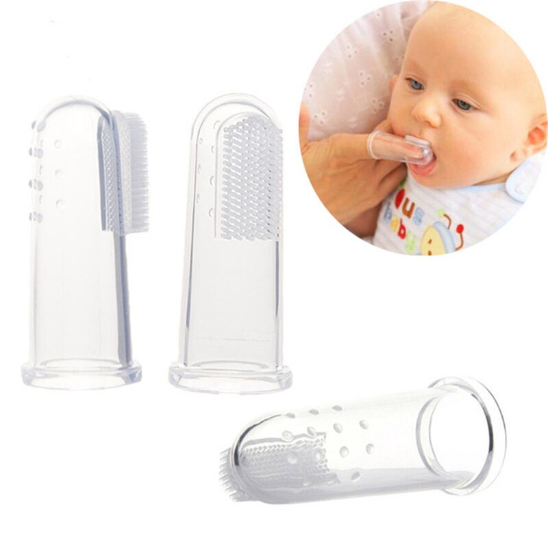 Cepillo de dientes de silicona para dedos de bebé, cepillo de dientes de silicona transparente para niños, cepillo de dientes para bebés, cepillo de limpieza de goma 10 Uds.