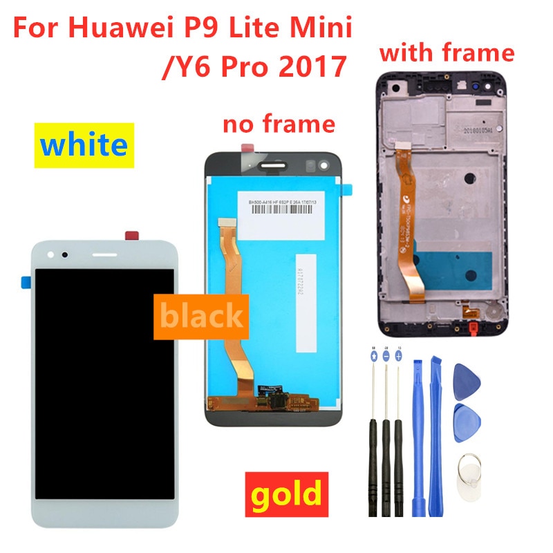 5.0 "100% Getest Voor Huawei P9 Lite Mini Lcd-scherm Touch Screen Met Frame Voor Huawei Y6 Pro sla L02 L22 L03 Lcd