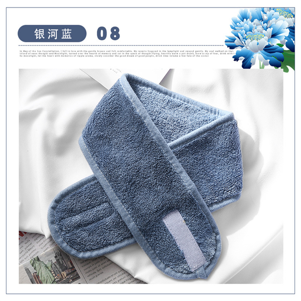 1pc Spa Makeup Soft Toweling Hairband Women Non-Slip Adjustable Sports Headband Yoga Bath Shower Wide Head Band: black