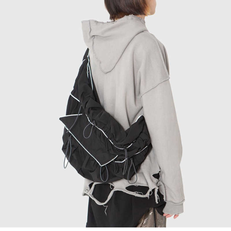 Harajuku techwear heijastava laukku naisten iso koko tyylikäs grunge one olkalaukku