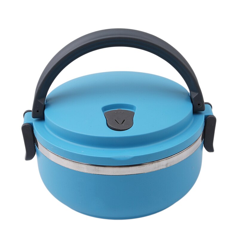 Portable Stainless Steel Thermal Lunch Box For Office Lunchbox Leakproof Thermos Lunch Box Food Container Camping Supplies: blue