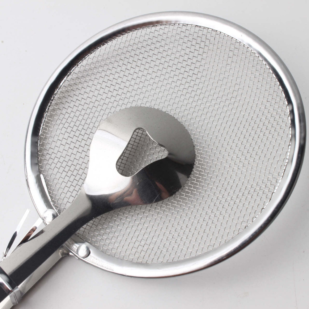 Cooking Frying Oil Strainer Wire Fine Filter Mesh Spoon Salad Clip Fryer Oil Filter mesh France Fried Tong Colander Oil Drainer