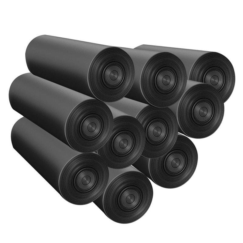 10 rullaa  of 200 kpl kertakäyttöisiä roskapusseja litteä suu auki roskapussit roskapussit paksuus roskapussit kotitoimistoon: Musta