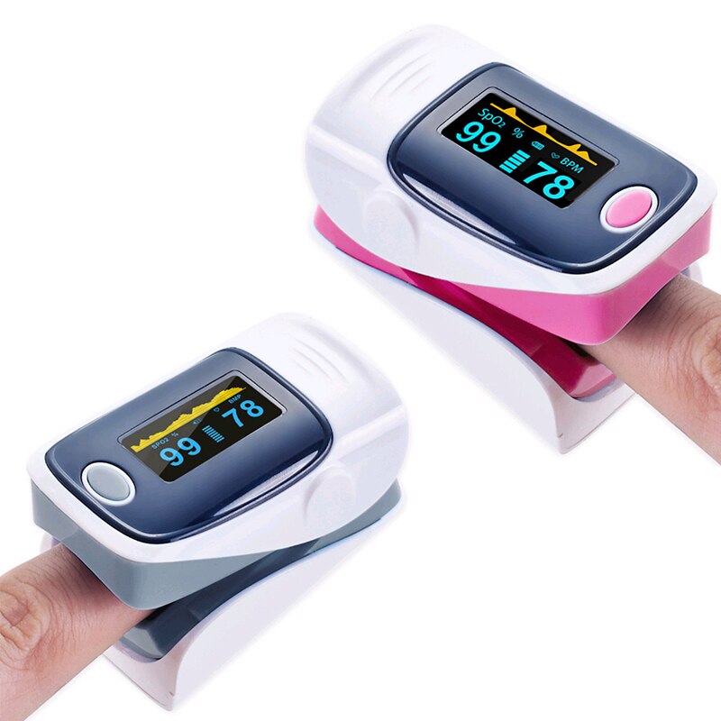 Finger Pulsoximeter Tragbare Oximetro De Pulso Fingertip Pulsoximeter Herz Rate Monitor Blut Sauerstoff Gesundheit Pflege Ausrüstung Meter: gray and pink