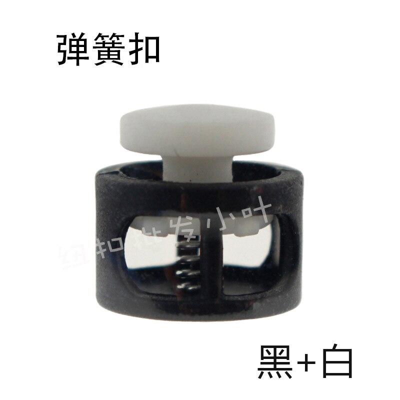 10 sztuk 1.7x1.7cm przeźroczyste tworzywo sztuczne wiosna klamra kieszeń sznurkiem klamra klamra regulacyjna: czarny biały