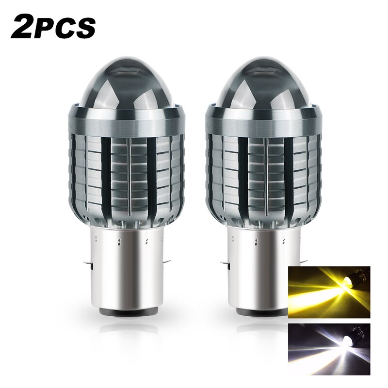 Faros LED H4 para motocicleta, faros LED H6 BA20D Hi Lo beam para Moto, lámparas LED para motocicleta 3000K 6000K, faro delantero para Moto: 2PCS BA20D (H6)