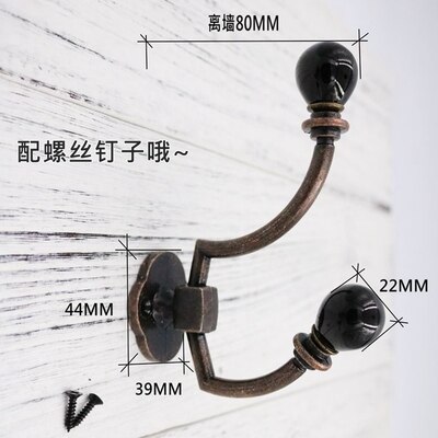 Ganchos de pared de cerámica de calabaza, ganchos decorativos, ganchos de pared, ganchos de abrigo Retro antiguos, ganchos de perchero, muebles de Metal: 1