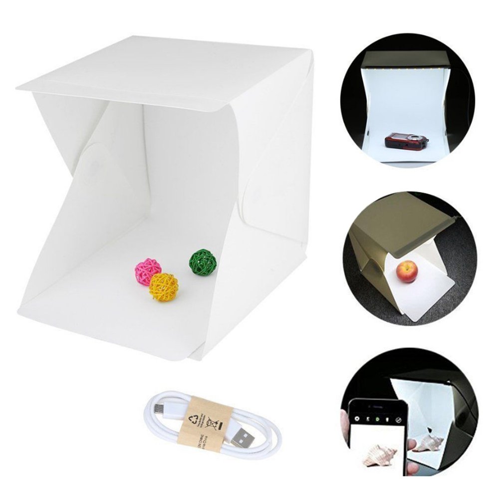 Yrke mini hopfällbar ljuslåda fotografering fotostudio bärbar led-ljus mjuk låda fotobakgrundssats för dslr-kamera