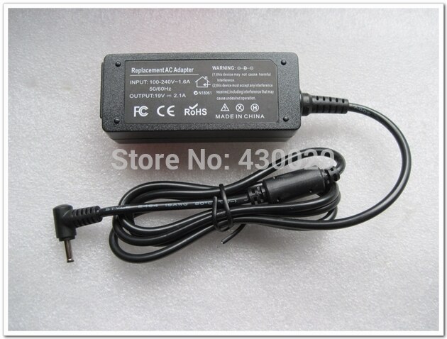 AC/DC Adapter 19V 2.1A DC 3.5x1.35mm Power Adapter Charger + AC Cable for Laptop Tablet PC Viewpad 106X 10/100i