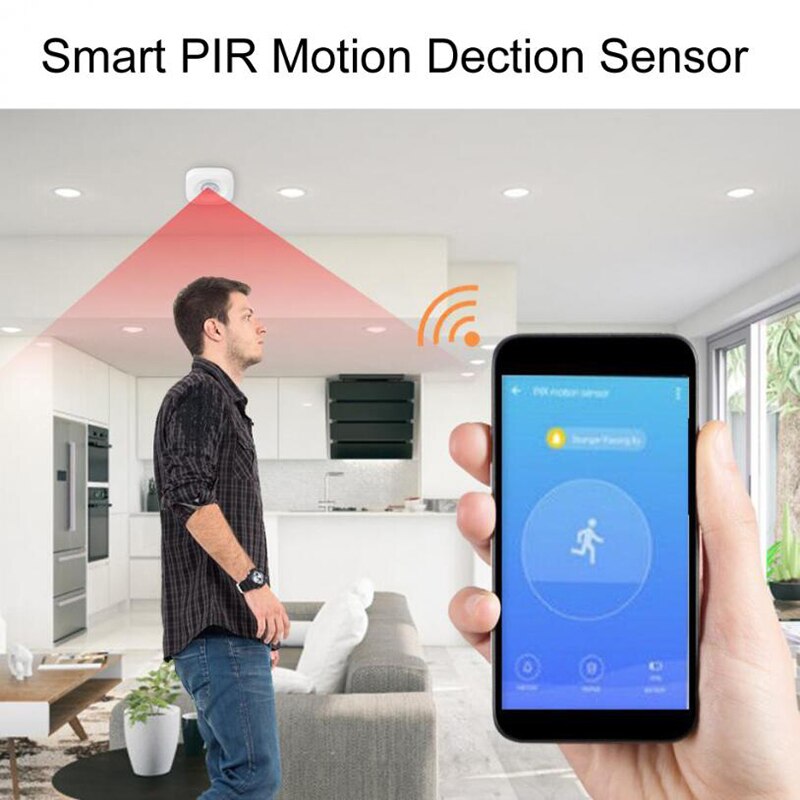 Hlzs-sensor de movimiento PIR para Tuya, Detector infrarrojo inalámbrico, alarma antirrobo de seguridad, Control por aplicación Smart Life