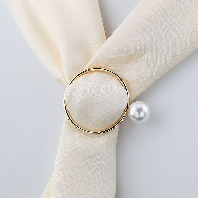 1 Stuks Sjaal Ring Wilde Parel Zijden Sjaal Gesp Kleding Hoek Knoop Vierkante Sjaal Knop Sjaal Accessoires