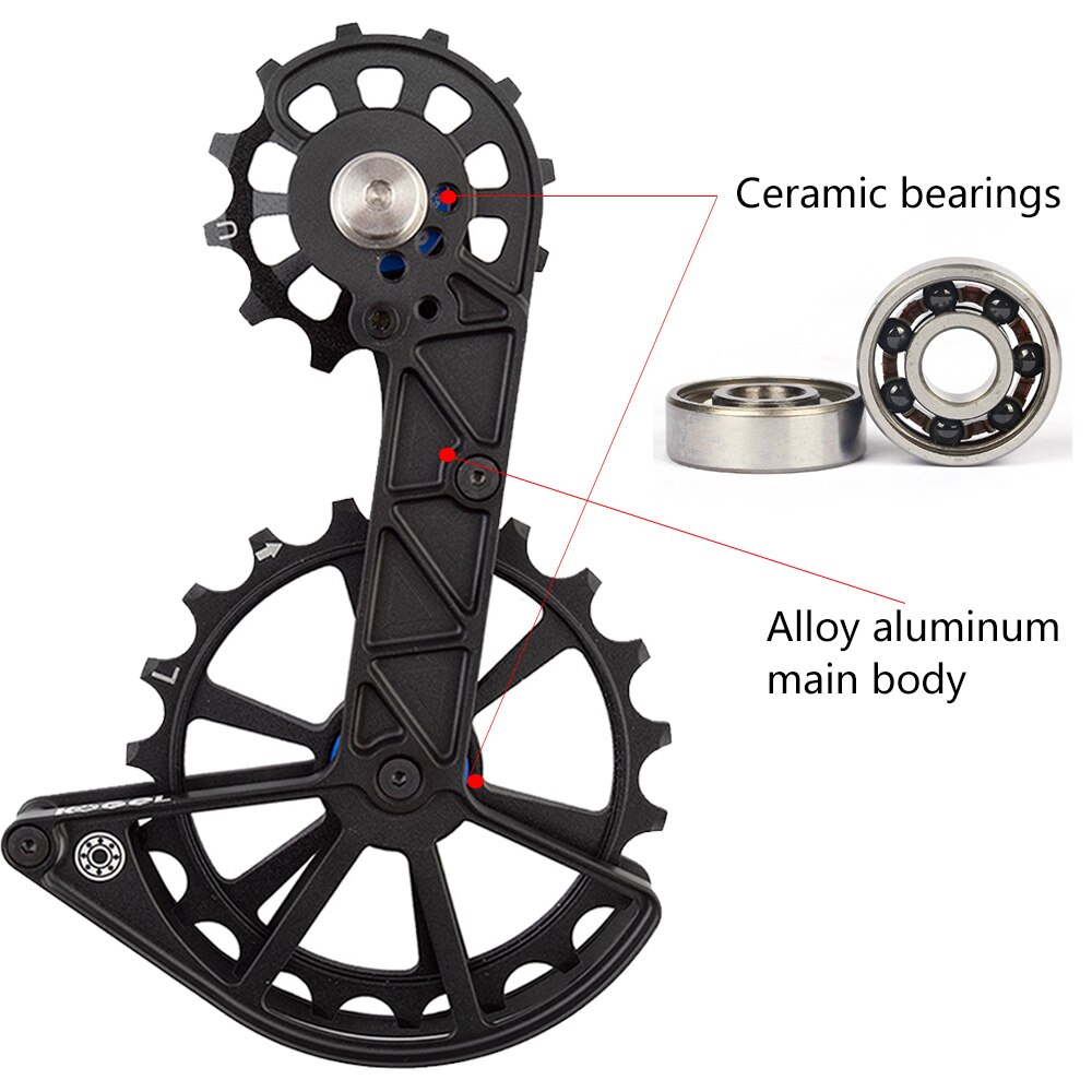 Kogel Kolossos Derailleur Pulley Wheel OSPW Oversized Ceramic Bearing 82g for R9100/9150 and R8000 SS/R8050 SS Made By 7075 CNC