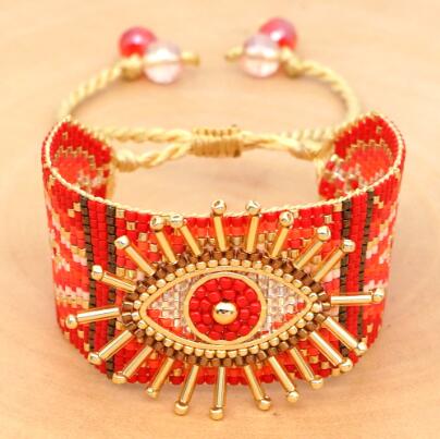 SHINUS BOHO2020 Donna la moda Monili dell'occhio diabolico Del Braccialetto MIYUKI di LUSSO Pulseeras Mujer Moda Unico Dei Monili Del Braccialetto Tessuti A Mano: MI-B190617D