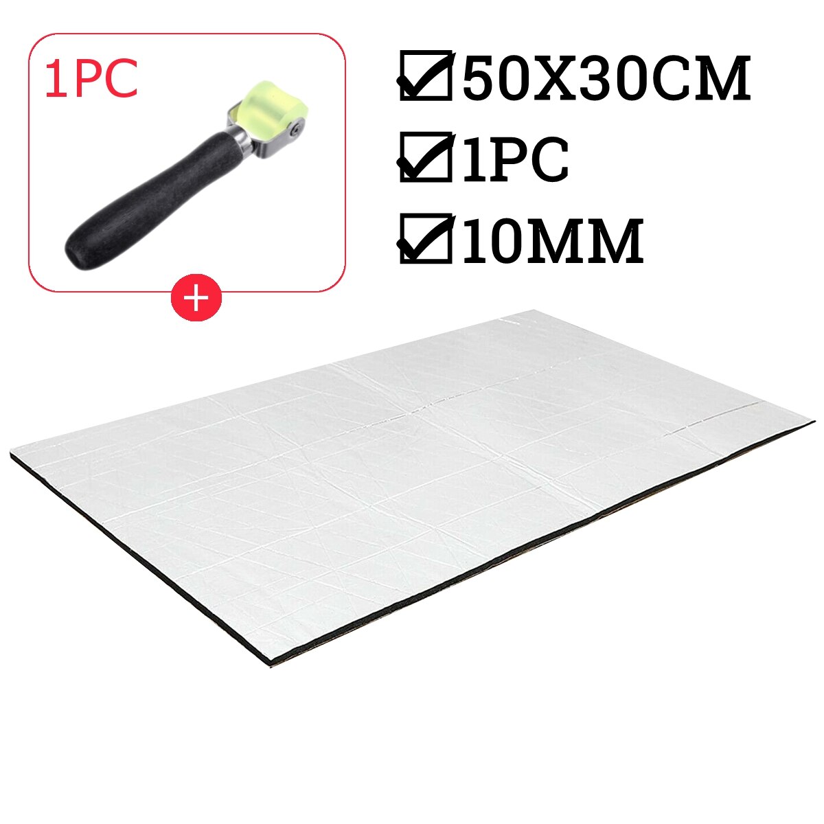 Bouclier sonore de voiture 6mm/10mm, insonorisant, isolation thermique, insonorisation, tige en mousse, tampon d&#39;isolation thermique: Or