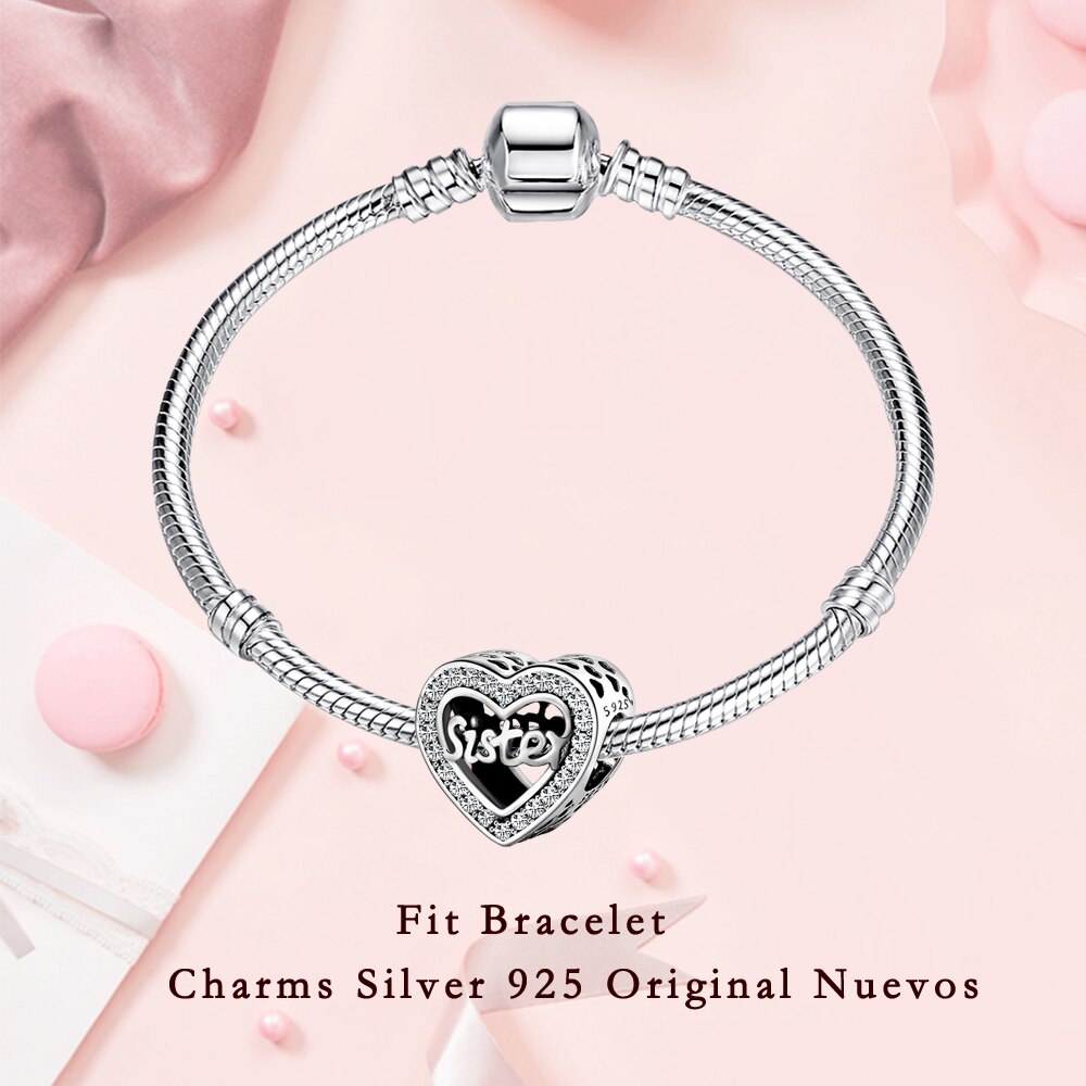 Herz bilden Charme Perlen passen Reize Silber 925 Original Armbinde Schwester Perle Für Frauen Schmuck DIY Machen Neue Stil