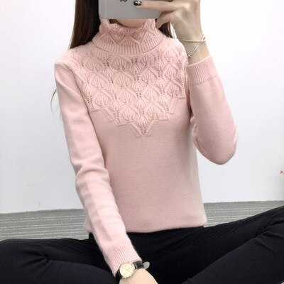 Sweaters And Pullovers For Women Autumn Winter Solid Turtleneck Knitwear Sweater Female Casual Elastic Slim Warm Coat Femme