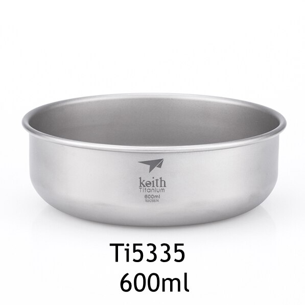 Keith camping pure titanium kommen 300ml-900ml kommen kookgerei servies bestek  ti5333-ti5338: 600ml
