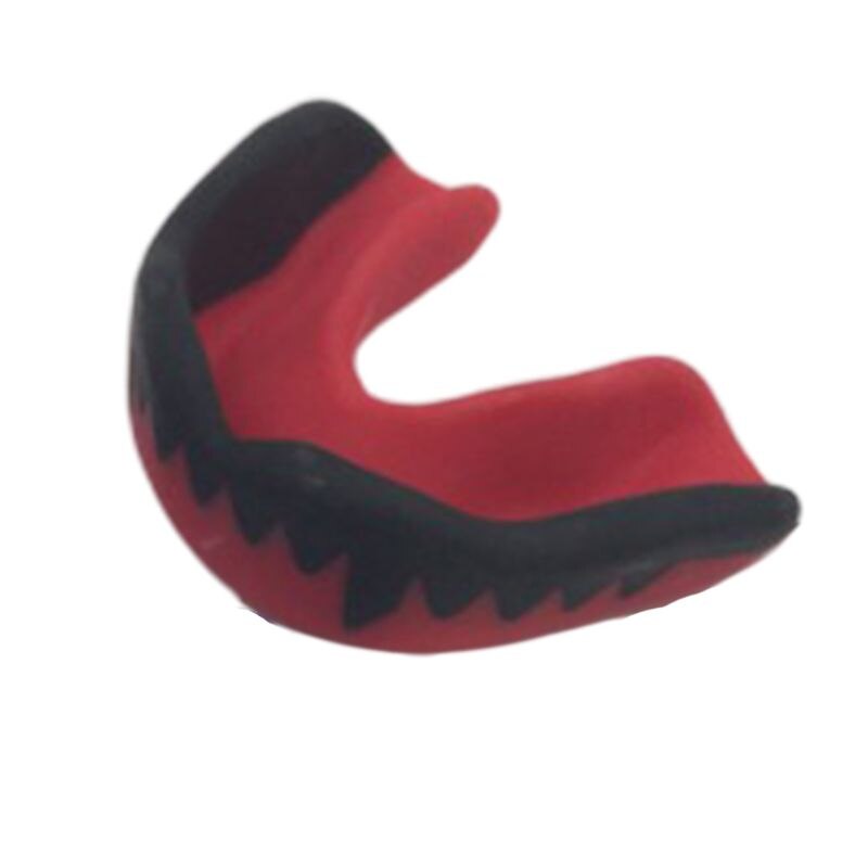 Volwassen Kids Sport Mond Guard Dubbele Gekleurde Tanden Gedrukt Mouldable Gum Shield EVA voor worstelen basketbal MMA voetbal boksen: Rood