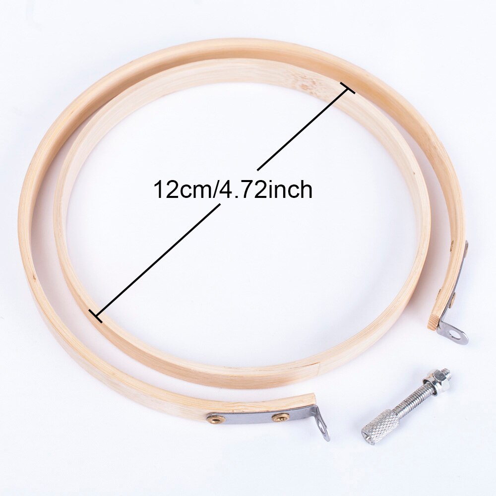 DIY Embroidery Hoop Tool Art Craft Cross Stitch Chinese Traditional Circle Round Bamboo Frame Sewing Tools Embroidery Hoops: 12cm(4.72inch)
