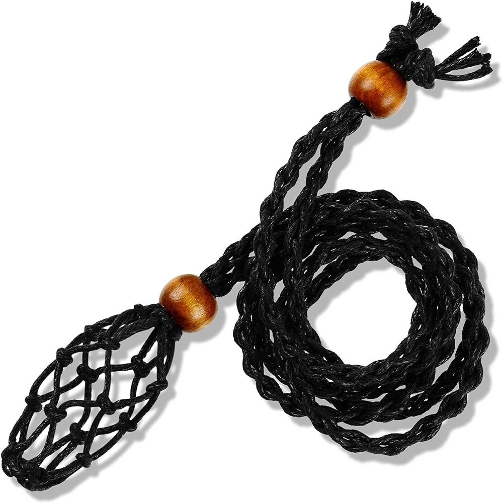 Flettet halskæde snor længde justerbar gør-det-selv flettet halskæde snor håndvævet voksreb krystal halskæde holder armbånd: Lysegrå