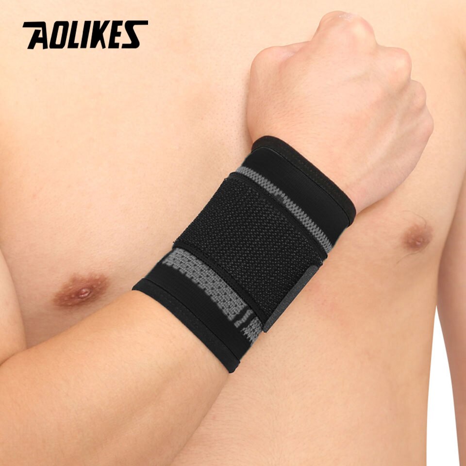 Aolikes 1 stk 3d vævende trykstropper fitness armbånd crossfit gym styrkeløft håndledsstøtte bøjle bandage håndindpakning