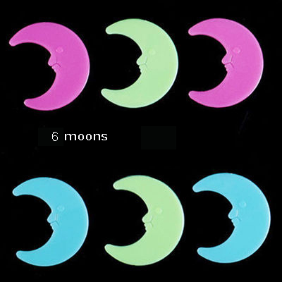 Étoiles autocollantes phosphorescentes, peinture phosphorescente, pour chambre d&#39;enfant, 100: 6pcs Mixed color