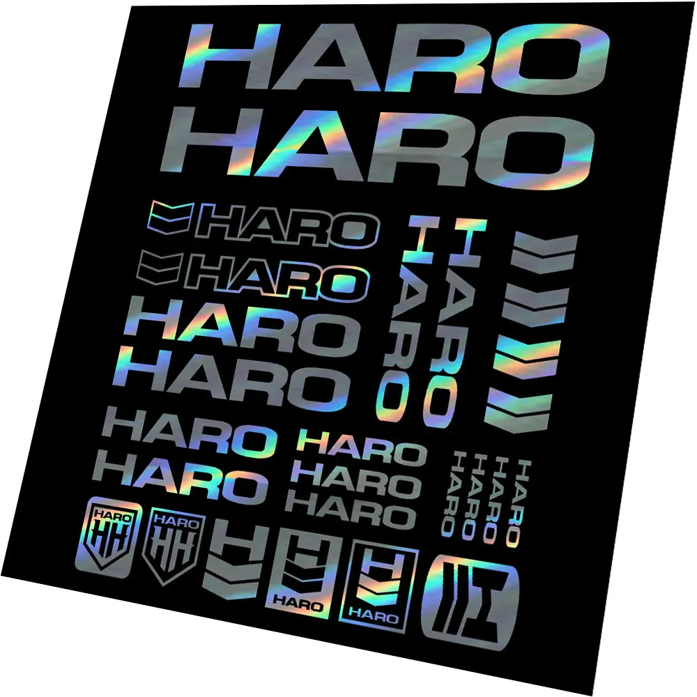 For HARO Vinyl Decals Stickers Bicycle Cycle Mountain Bike Frame Sticker Set: Silver