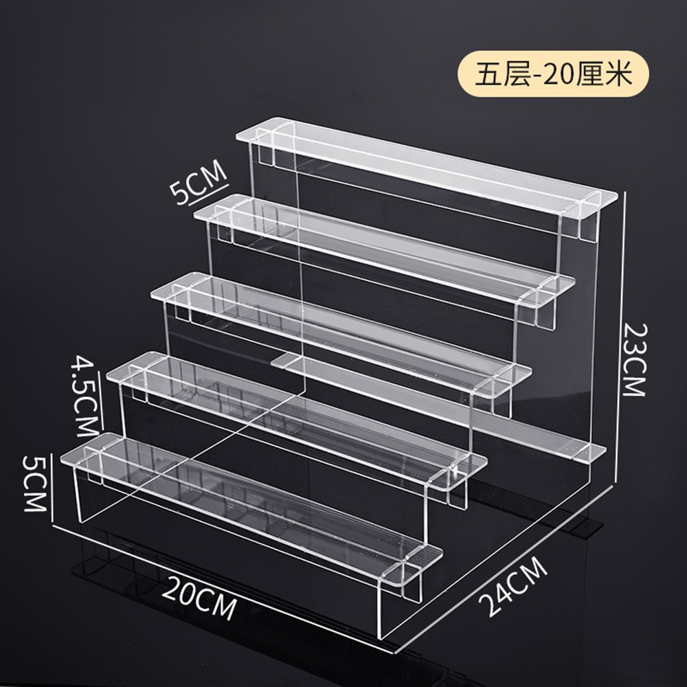 Transparent Shelf Organizers Display Stand Holder Figures Collectibles Storage Rack Perfumes Doll Removable Accessories: GRAY