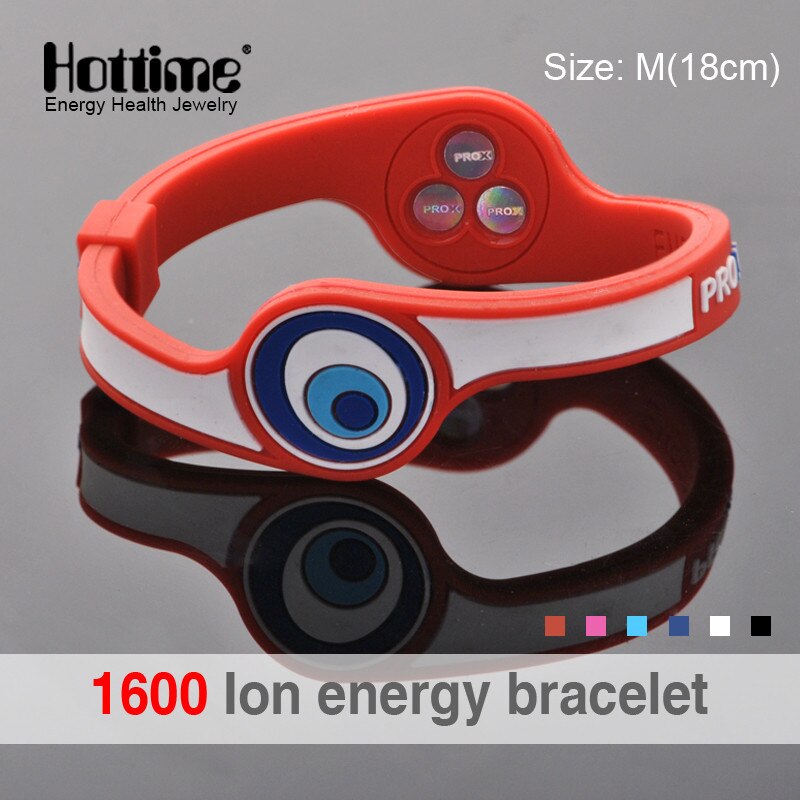 Hottime Eco Power Energy Hologram Bracelets Wristbands Keep Balance Ion Magnetic Therapy Silicone Bands: PROX 3 Red
