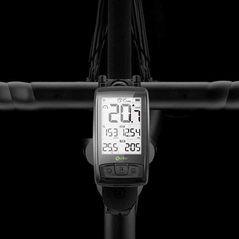 Meilan M4 Draadloze Fiets Computer Hartslagmeter IPX5 Waterdichte Bluetooth Bike Fietsen Kilometerteller Stopwatch Snelheidsmeter