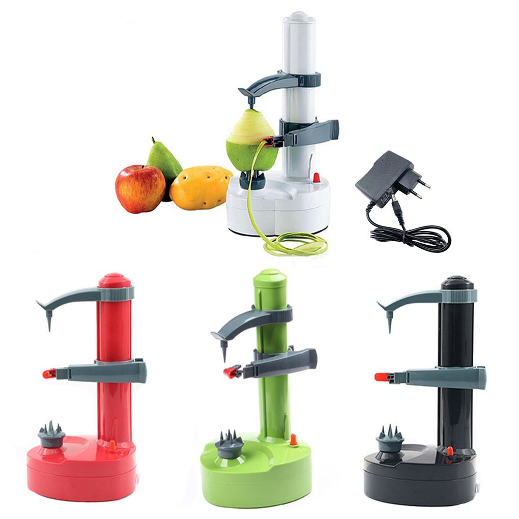 EU Plug Electric Potato Peeler Adjustable Countertop Lemon Peeling Machine Gadgets Vegetable Zester Slicer White