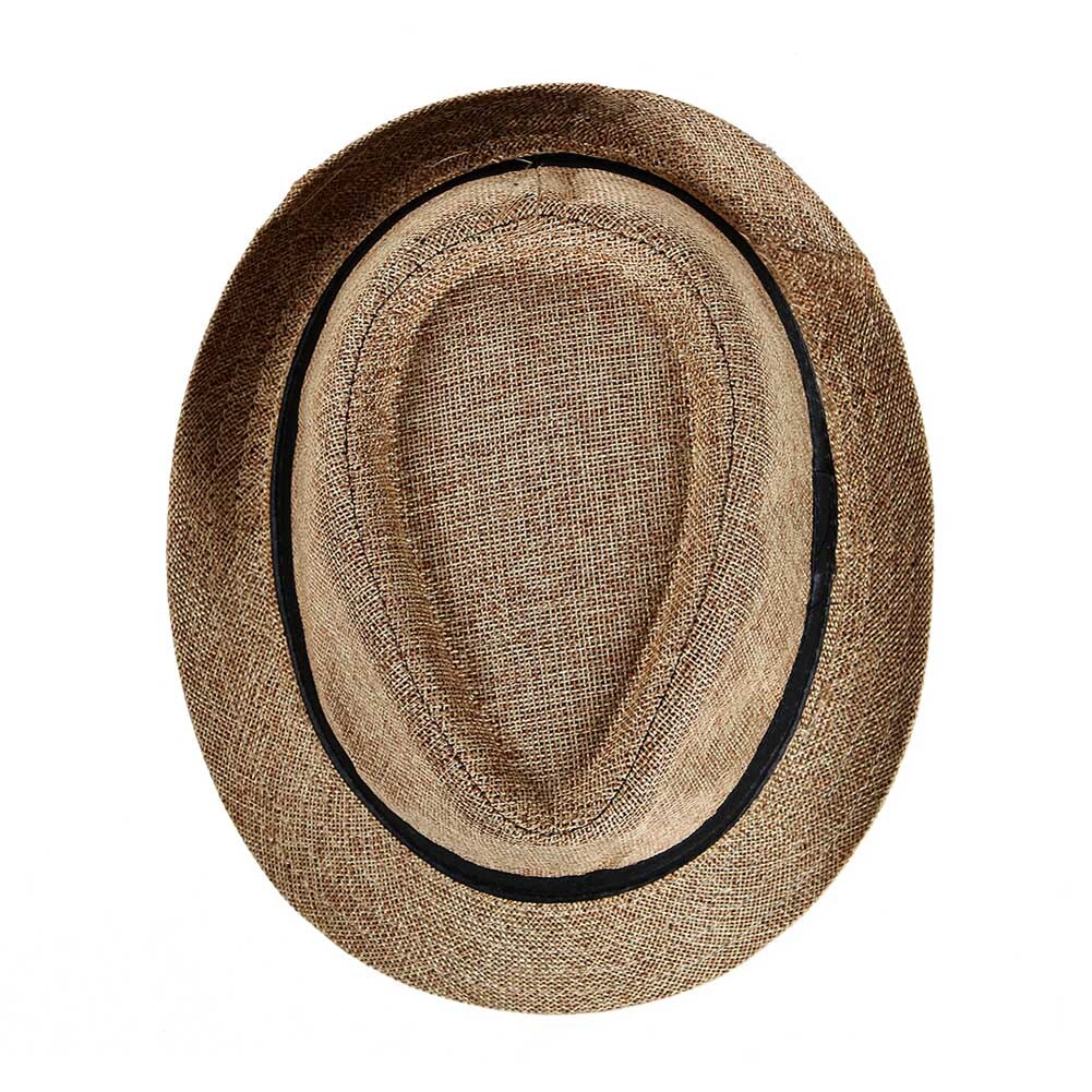 Men Straw Hat Linen Sun Protective Foldable Breathable Casual Cap for Summer AUG889