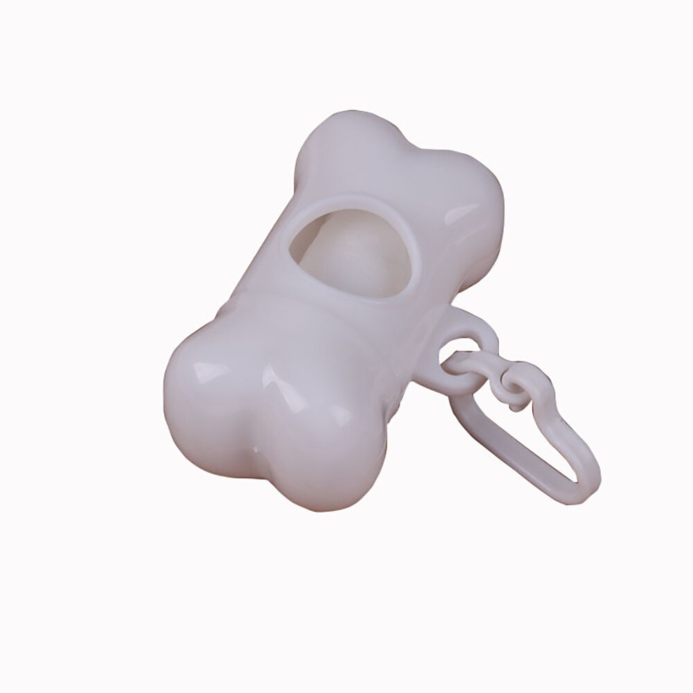Huisdier Afvalzak Dispenser Voor Hond Kak Tassen Bone Vorm Plastic Huisdier Kleine Hond Outdoor Afval Kak Bag 10 Roll huisdier Afval Kak Tassen: White