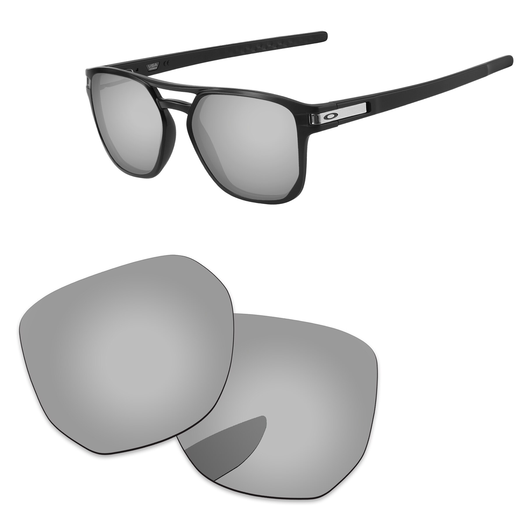 Alphax – lentilles de remplacement pour lunettes de soleil authentiques, Latch Beta OO9436, polarisées, Options multiples: Chrome Silver