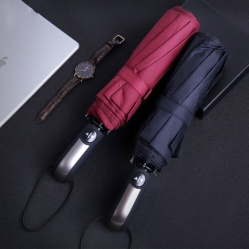 Wind Resistant Folding Automatic Umbrella Rain Women Auto Luxury Big Windproof Umbrellas Rain For Men Black Coating 10K Parasol