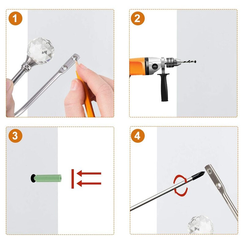 Cortina Drapery Holdback, ganchos Tieback con bola de cristal, tratamiento de ventana de servicio Holdbacks para decoración del hogar (2 uds)