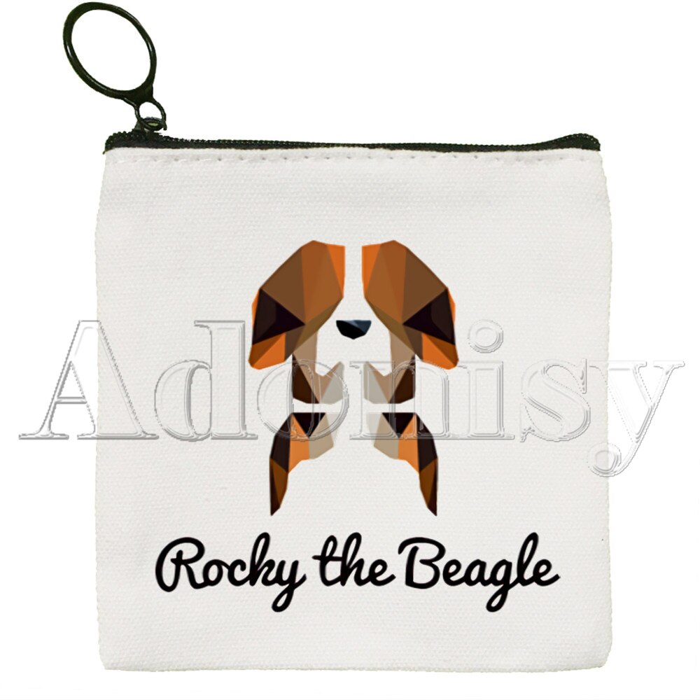 Beagle Nette Einfarbig Leinwand Geldbörse Kleine Frische Neue Reißverschluss Schlüssel Tasche Hand Tasche: H