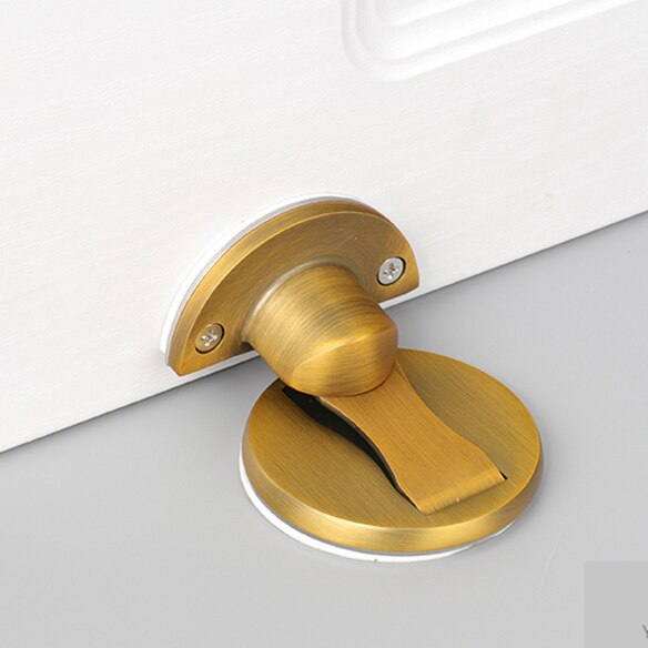 Kak 304 rustfrit stål magnet dør stopper magnetisk dør prop ikke-punch dørholder skjult dørstop møbler dør hardware: Gul bronze