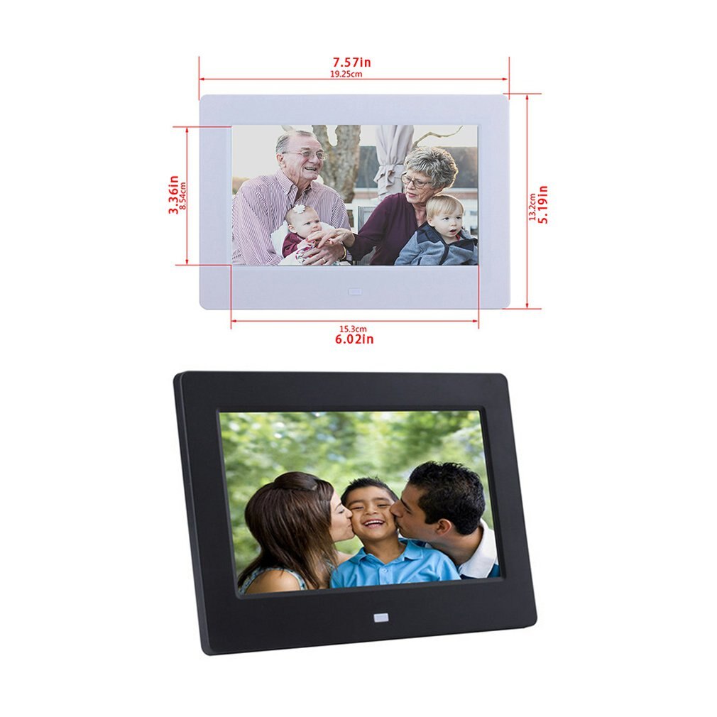 Digital photo frame Advertising player Support video music picture playback 7-inch 16:9 gold photo aspect ratio