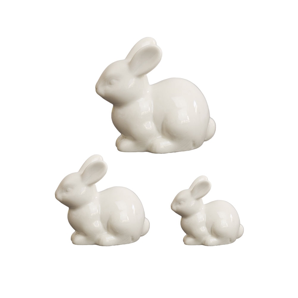 3Pcs Miniatuur Konijnen Keramiek Micro Leuke Bunny Versieringen Ornamenten Konijnen Voor Moss Tuin Bloempot Landschap