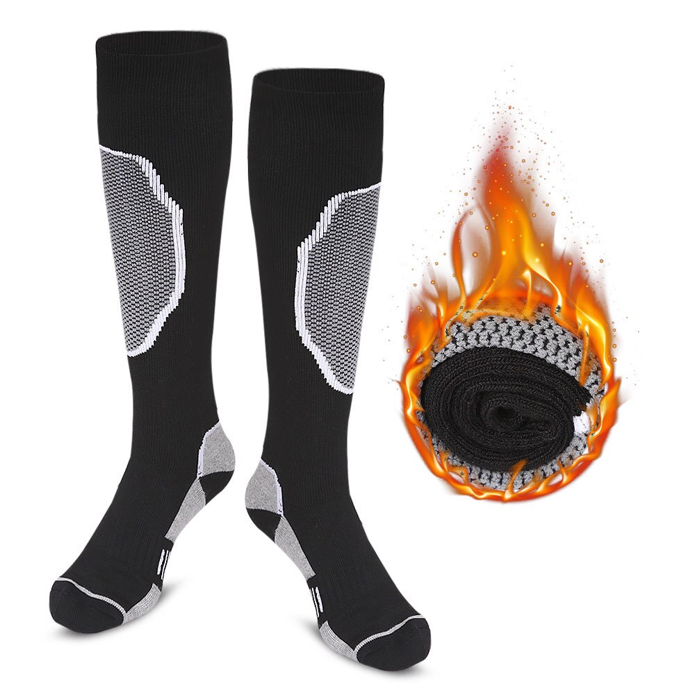 unisex Kompression Thermische Socken Knie Hohe Athletisch Laufen FußBall Verdickung Elastische Strumpf Winter Wandern Warme Lange Socken