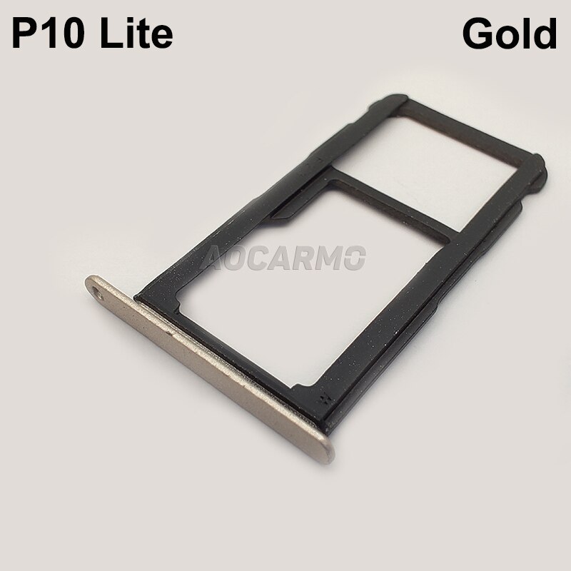 Aocarmo-soporte para MicroSD para Huawei P10 Lite, bandeja de tarjeta Sim Nano, pieza de repuesto para ranura