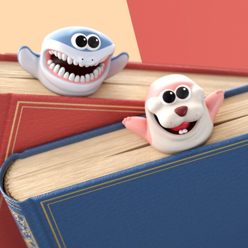 3D Stereo Cartoon Marker Marine Animal Series Bookmarks For Children