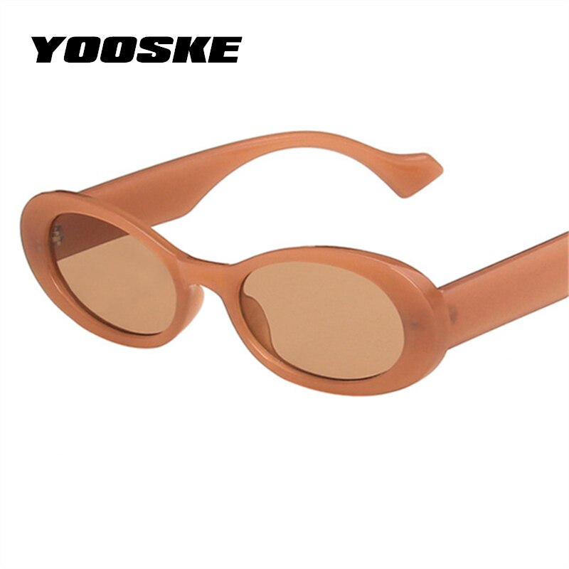 Yooske vintage ovale zonnebril voor dames en heren, retro merk kleine zonnebril, gradiënt ronde bril  uv400