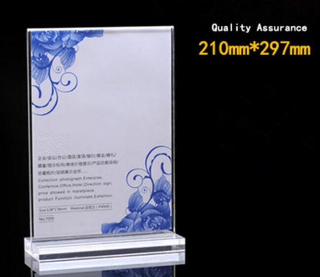 Table Sign Clear Acrylic Display Card A4/a5 Table T Type Advertising Poster Price List Of Drinks Menu Holder Rack